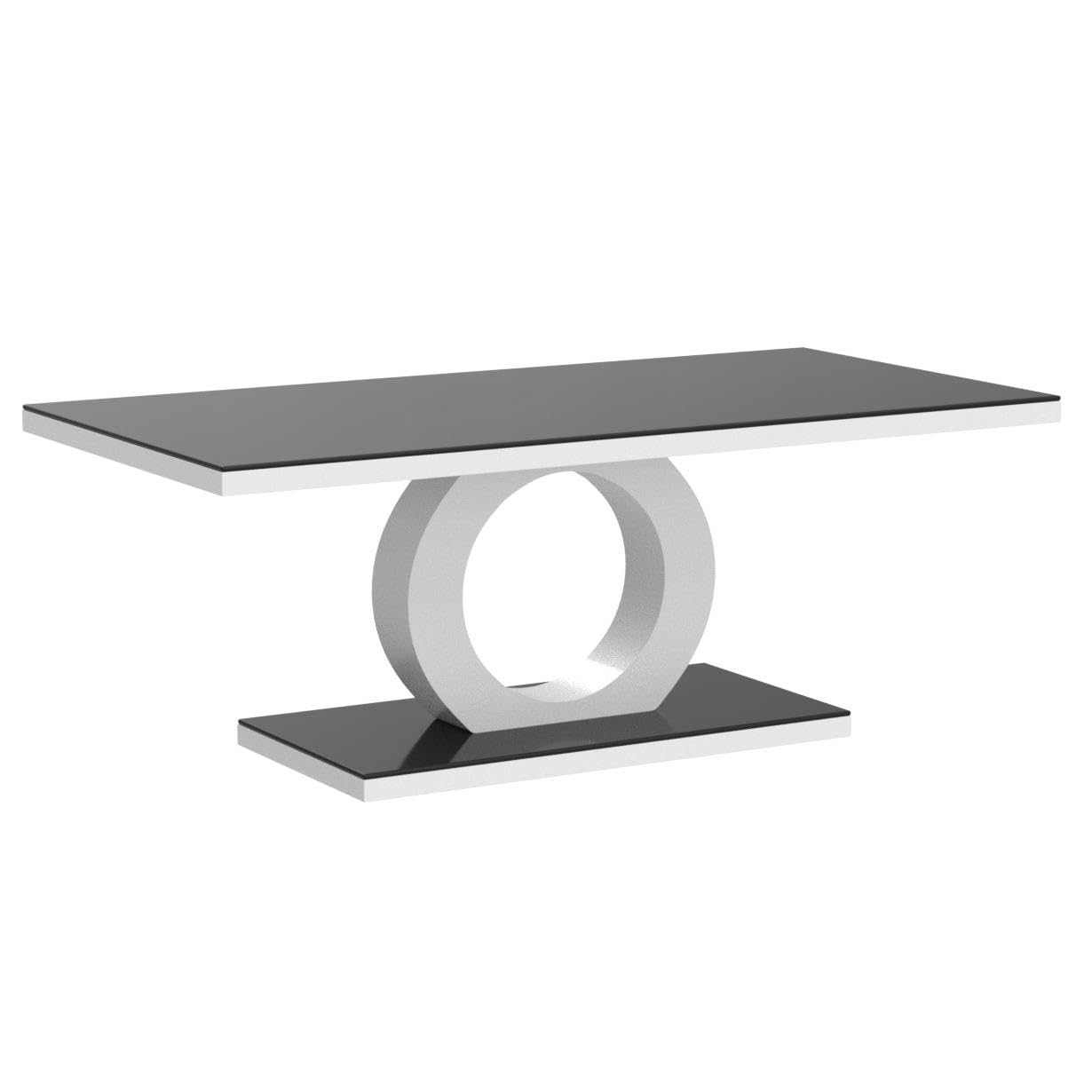 Giovani Black & White Glass Coffee Table