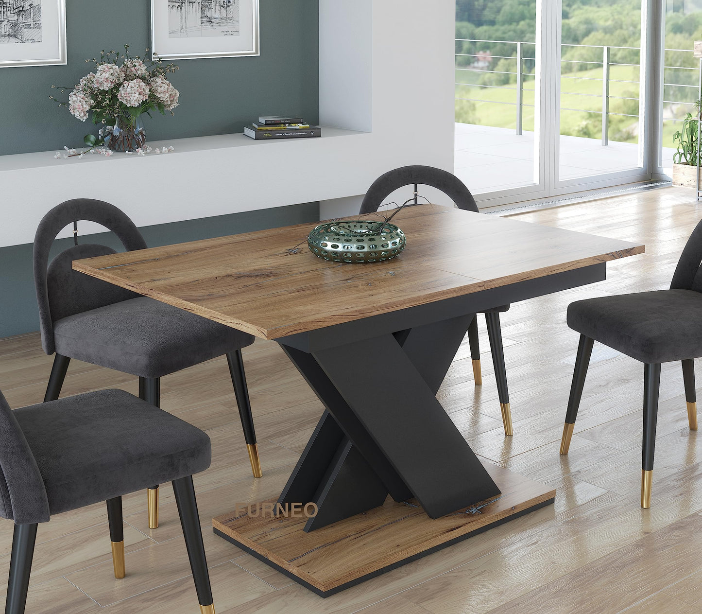 Furneo Modern Marble Dining Table