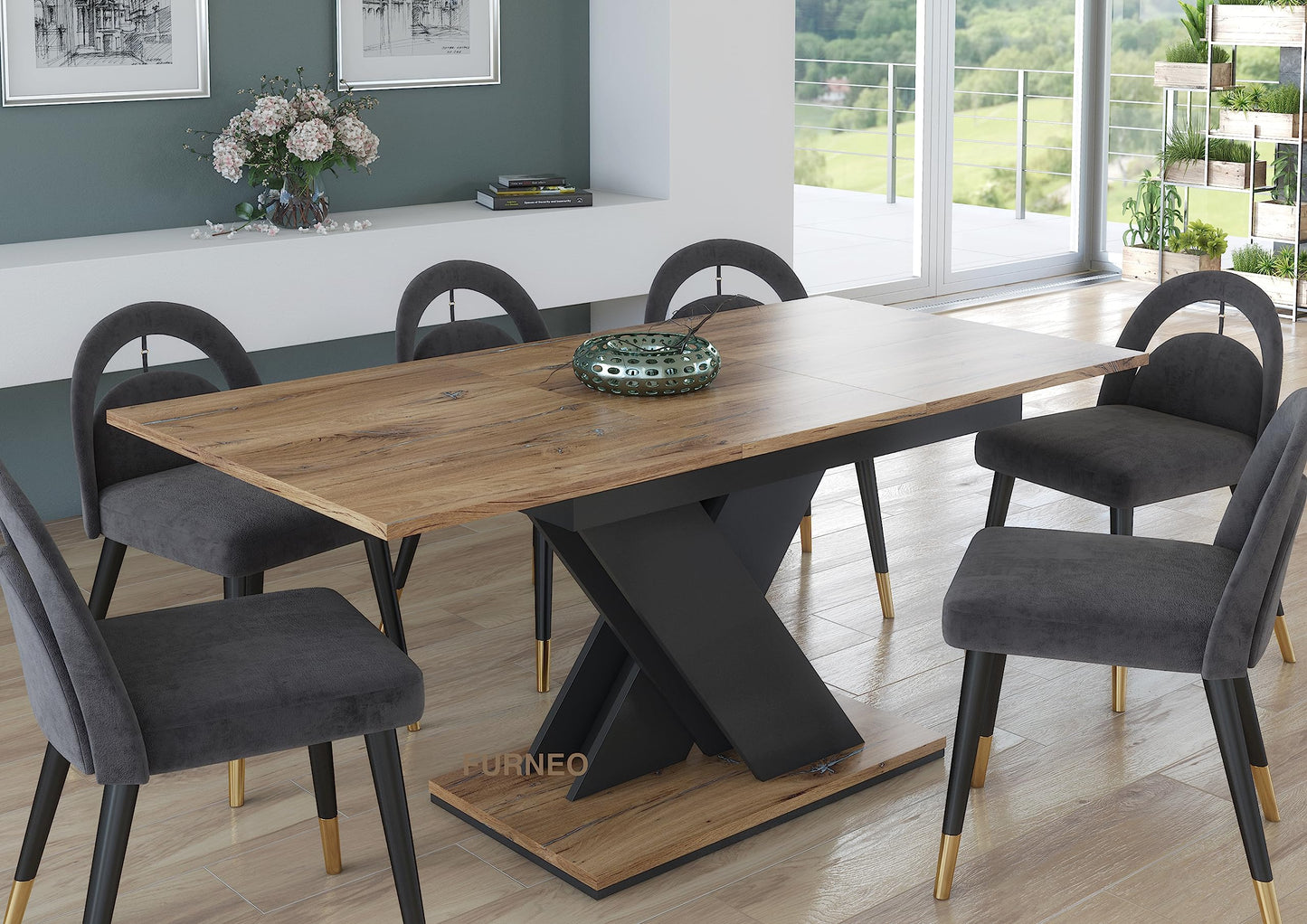 Furneo Modern Marble Dining Table